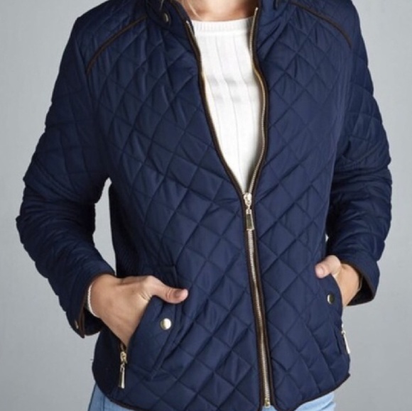 Active USA Jackets & Blazers - ~ Like New! Navy Quilted Jacket